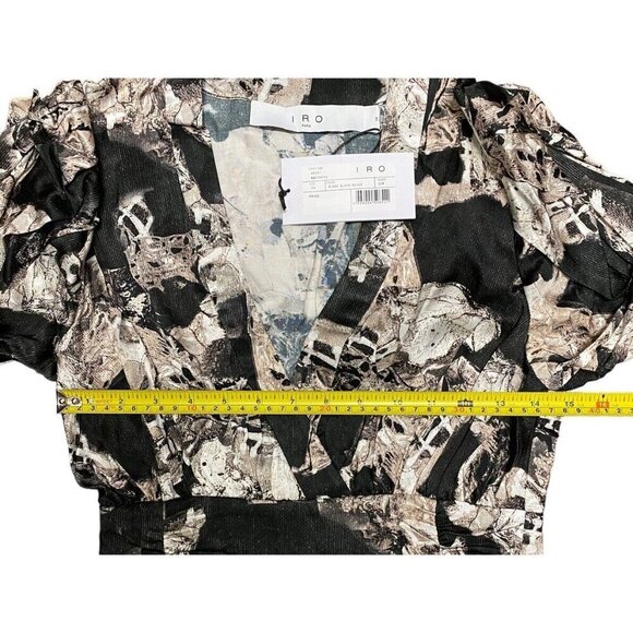 IRO Dress Sz 34 FR /US 2 Maxi Midi Black Beige abstract high low Designer Luxury - Picture 10 of 14